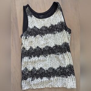 Ann Taylor LOFT black sequin tank top
